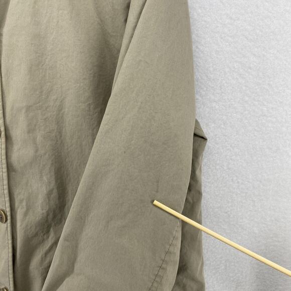 EILEEN FISHER Jacket M Twill Cotton Trench Coat Duster Button Front Gray - Picture 13 of 16